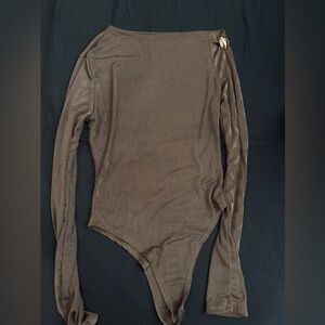 Brown Long Sleeve Bodysuit